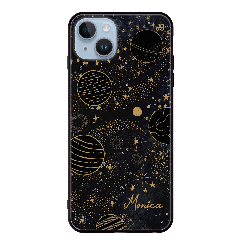 Golden Galaxy III iPhone 14 Plus Glass Case