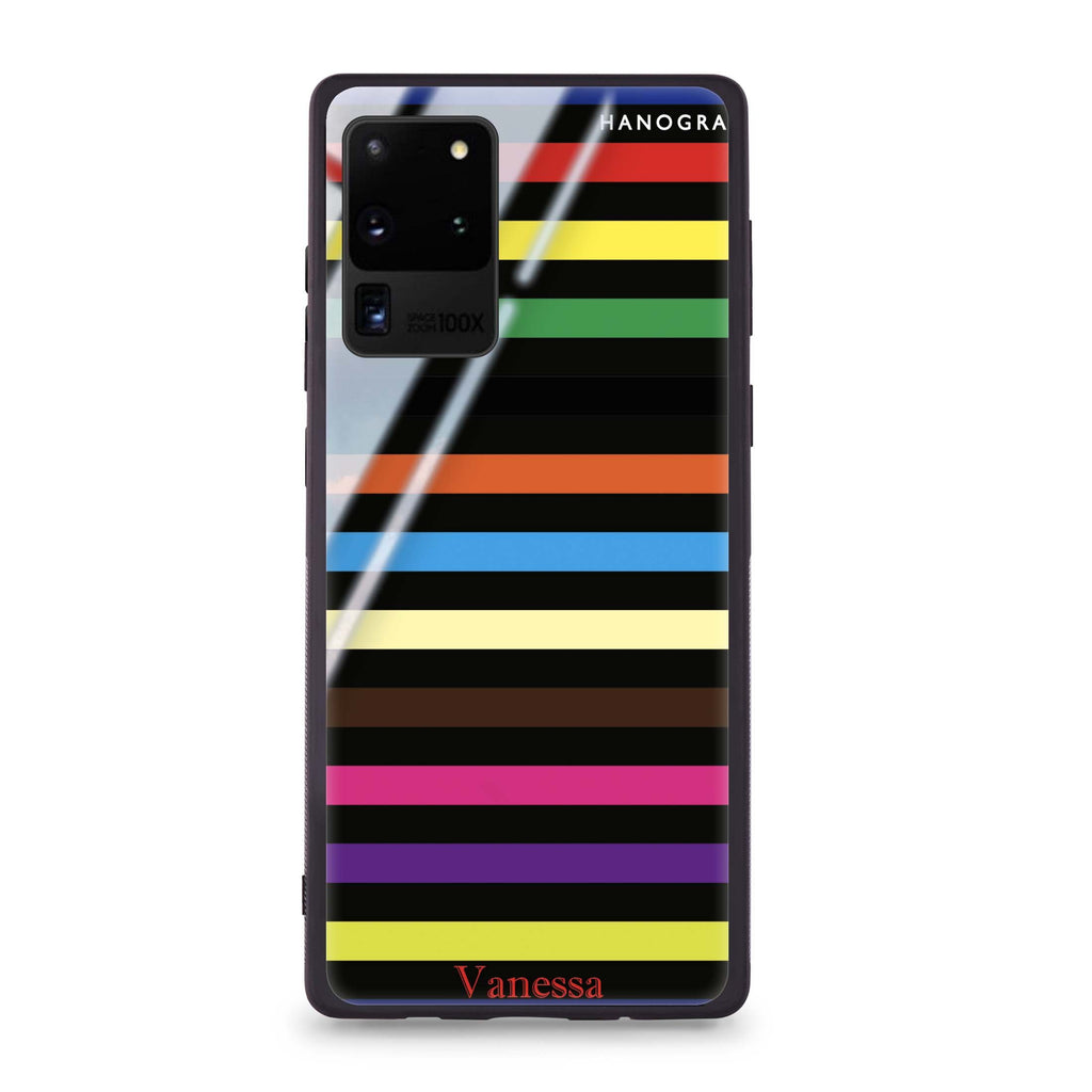 colorful stripe Samsung Glass Case