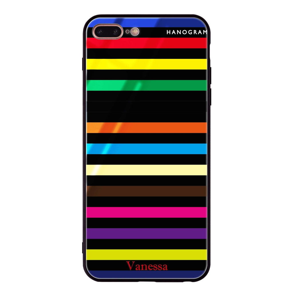 colorful stripe iPhone 7 Plus Glass Case