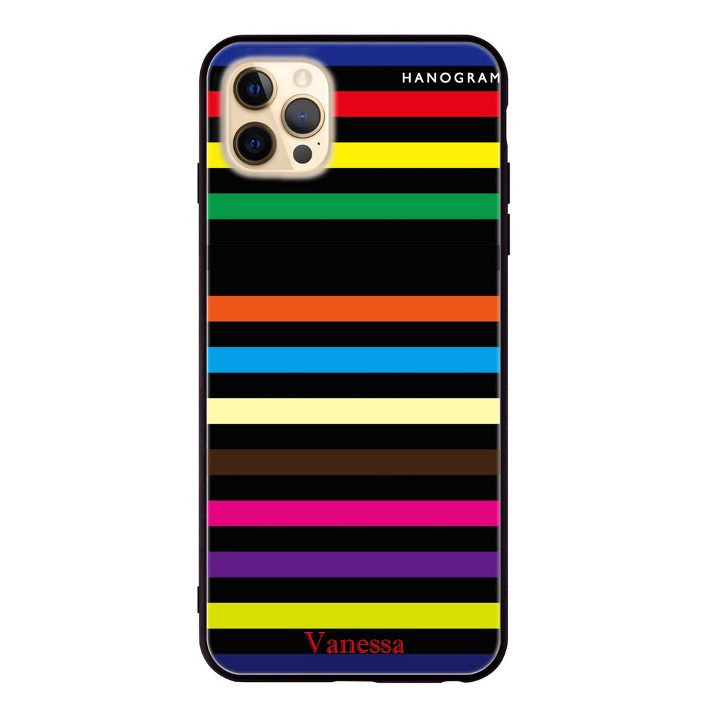 colorful stripe iPhone 12 Pro Max Glass Case