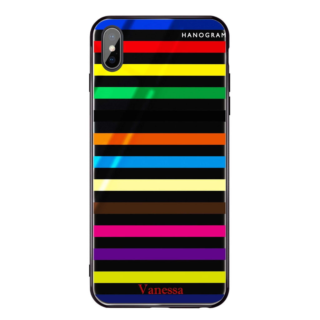 colorful stripe iPhone XS Max Glass Case