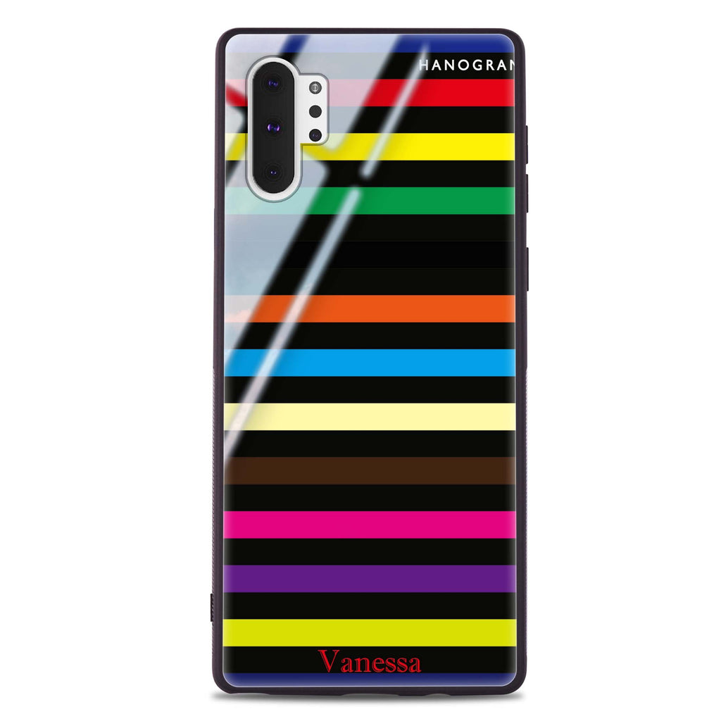 colorful stripe Samsung Note 10 Plus Glass Case
