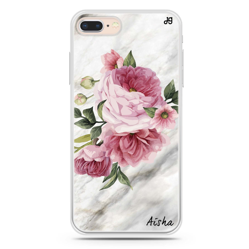 Floral & Marble iPhone 7 Plus Ultra Clear Case