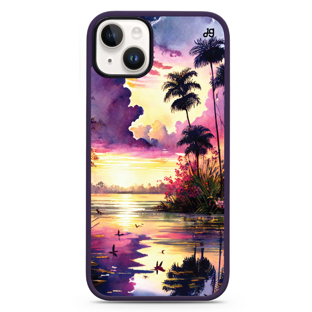 Tropical rainforest iPhone 14 Plus MagSafe Compatible Impact Guard Bumper Case