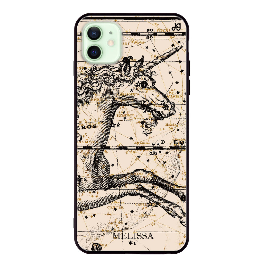 Star Map Unicorn iPhone 12 Glass Case