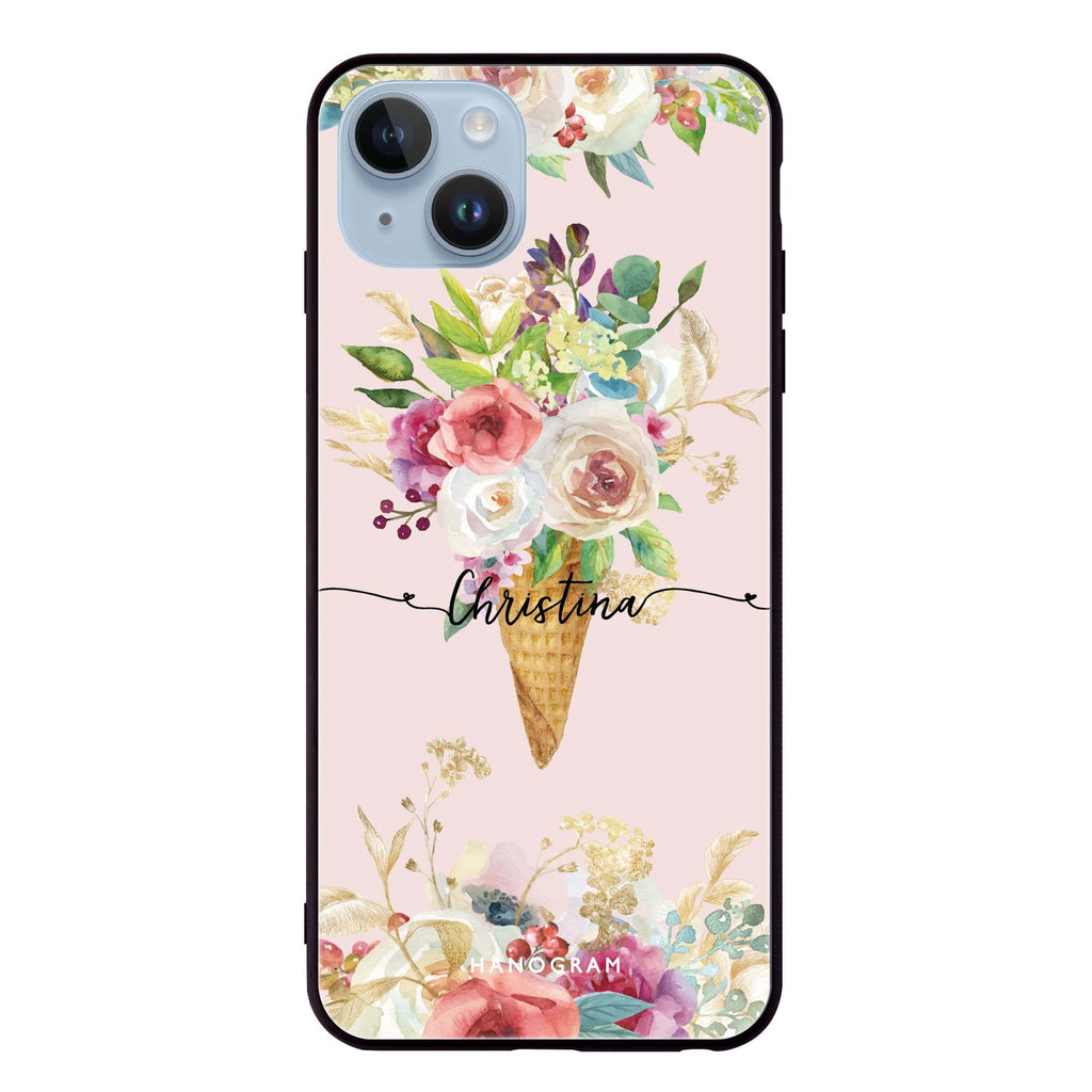 Ice cream floral iPhone 14 Plus Glass Case