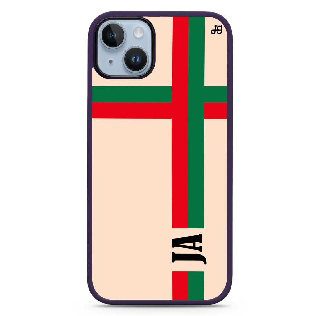 Matching Stripes iPhone 14 Plus MagSafe Compatible Impact Guard Bumper Case