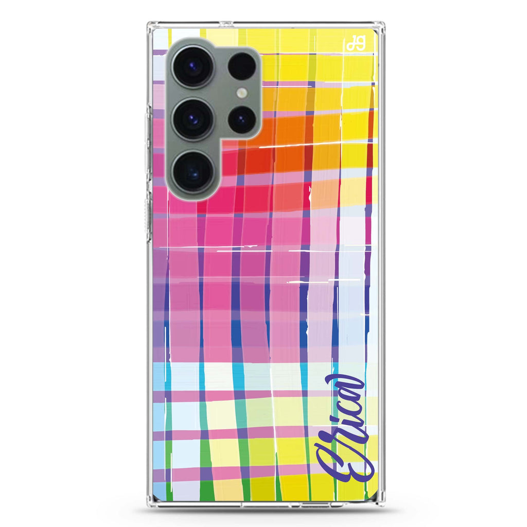 Glorious personalized name Samsung Galaxy S26/S25/S24/S23/S22 Ultra ultra clear case, transparent design, main view