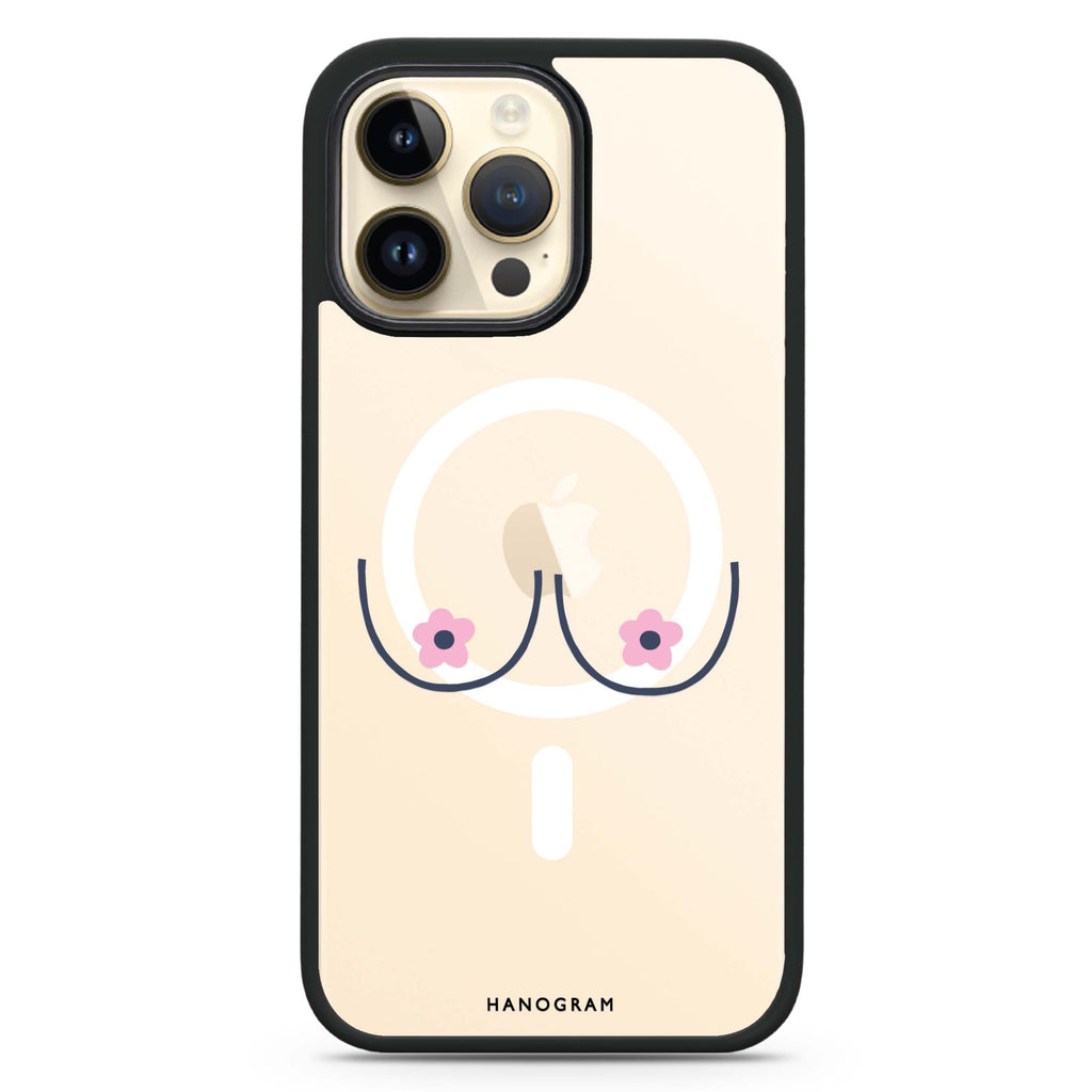 Floral Breast iPhone 14 Pro Max MagSafe Compatible Impact Guard Bumper Case
