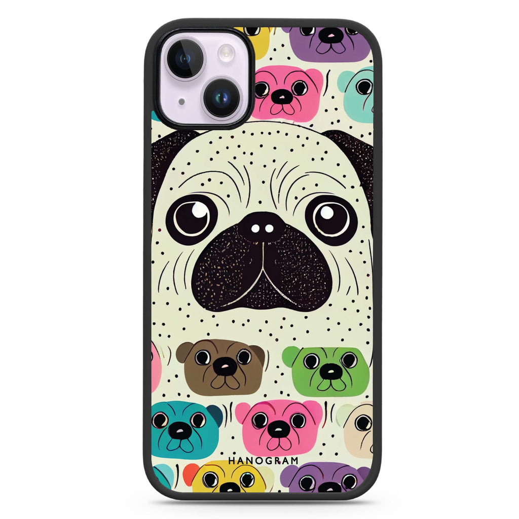 Pug Face iPhone 14 Plus MagSafe Compatible Impact Guard Bumper Case