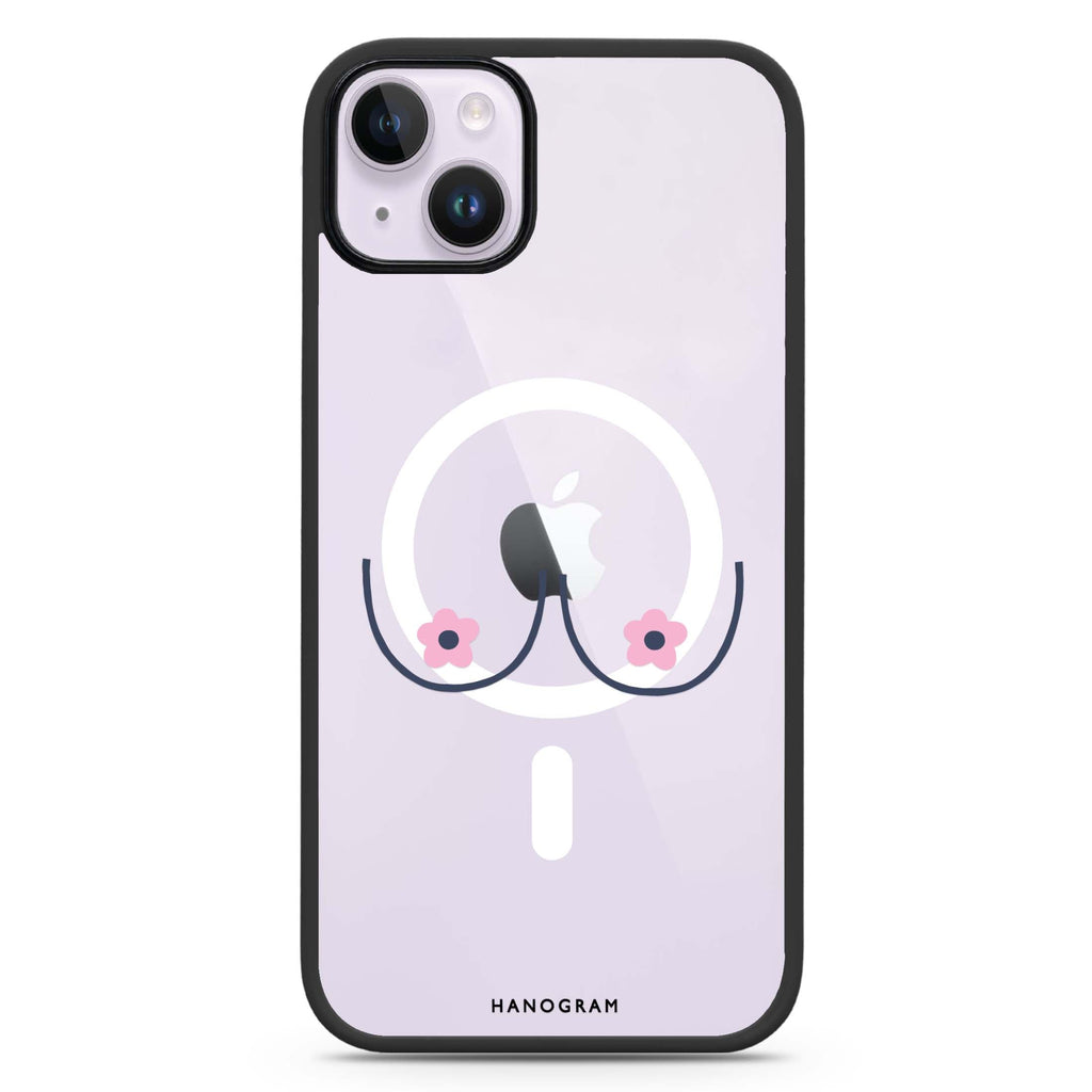Floral Breast iPhone 14 Plus MagSafe Compatible Impact Guard Bumper Case