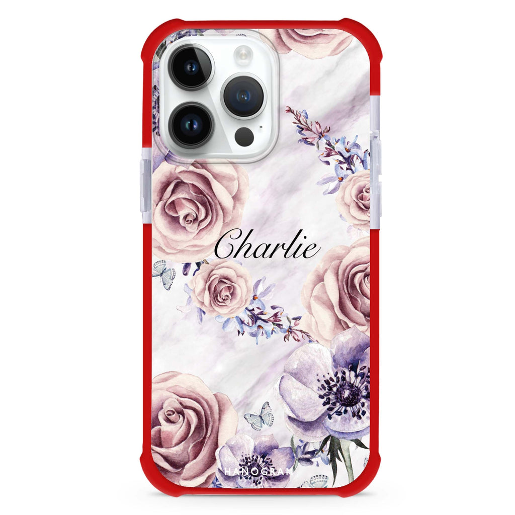 White Marble & Flower iPhone 12 Pro Max Ultra Shockproof Case