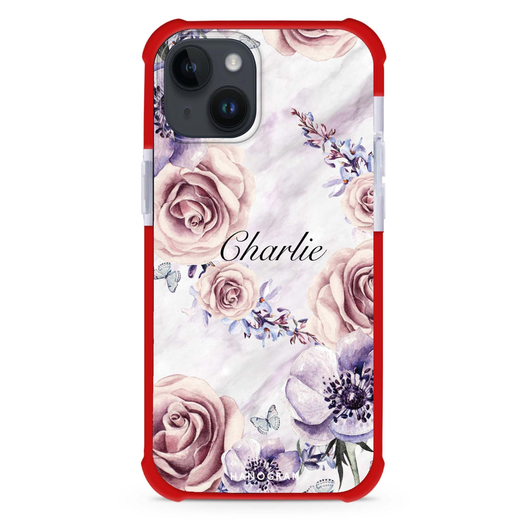 White Marble & Flower iPhone 12 Mini Ultra Shockproof Case