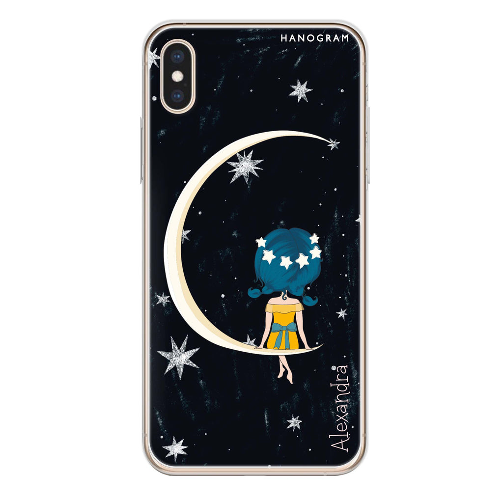 Cute Girl Moon iPhone XS Max Ultra Clear Case