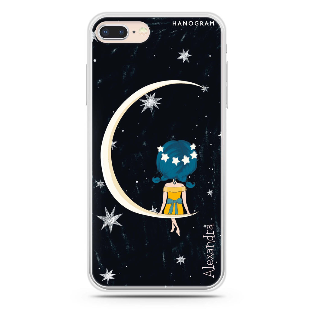 Cute Girl Moon iPhone 7 Plus Ultra Clear Case