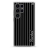 Stripes I personalized name Samsung Galaxy S26/S25/S24/S23/S22 Ultra ultra clear case, transparent design, main view