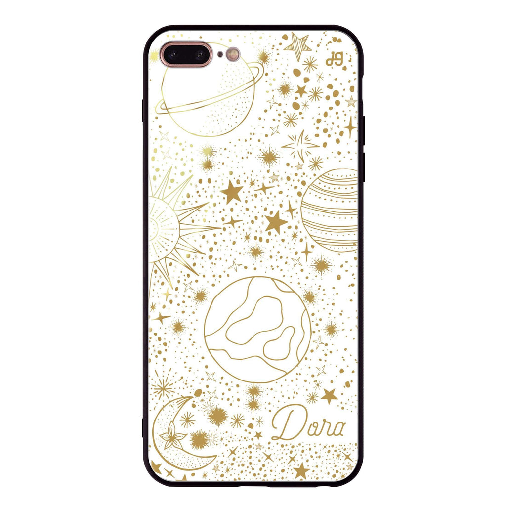 Golden Galaxy I iPhone 8 Plus Glass Case