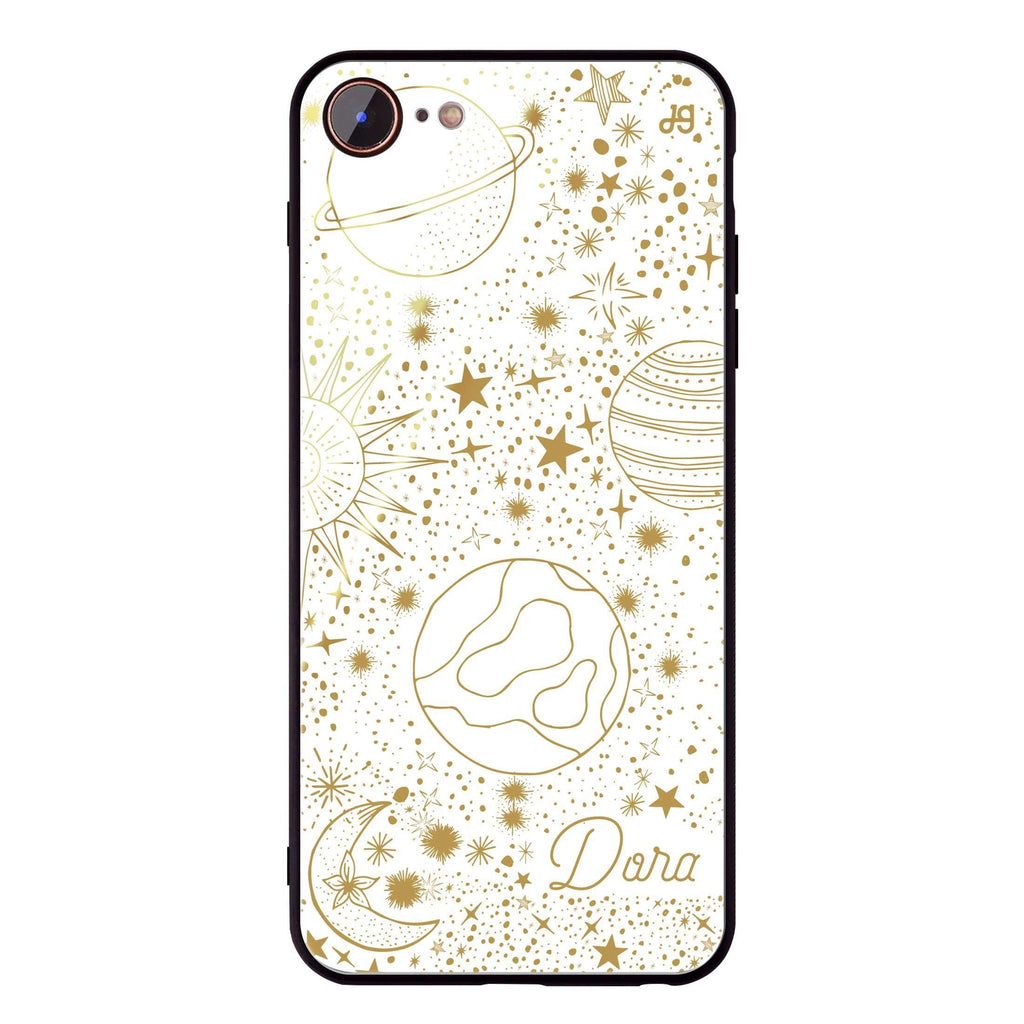 Golden Galaxy I iPhone 8 Glass Case