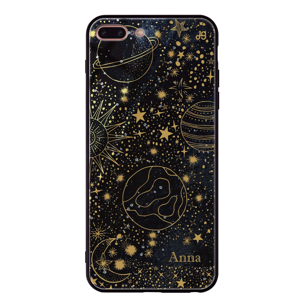 Golden Galaxy II iPhone 8 Plus Glass Case