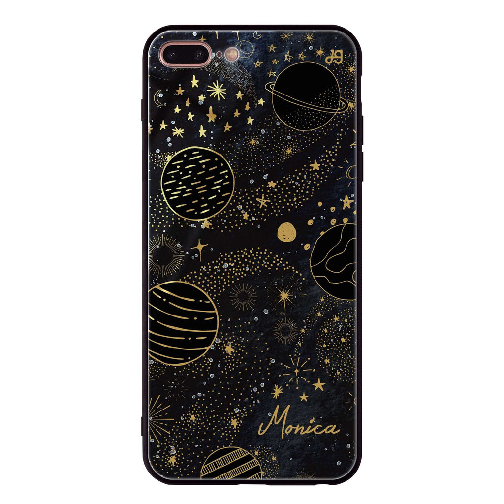Golden Galaxy III iPhone 8 Plus Glass Case