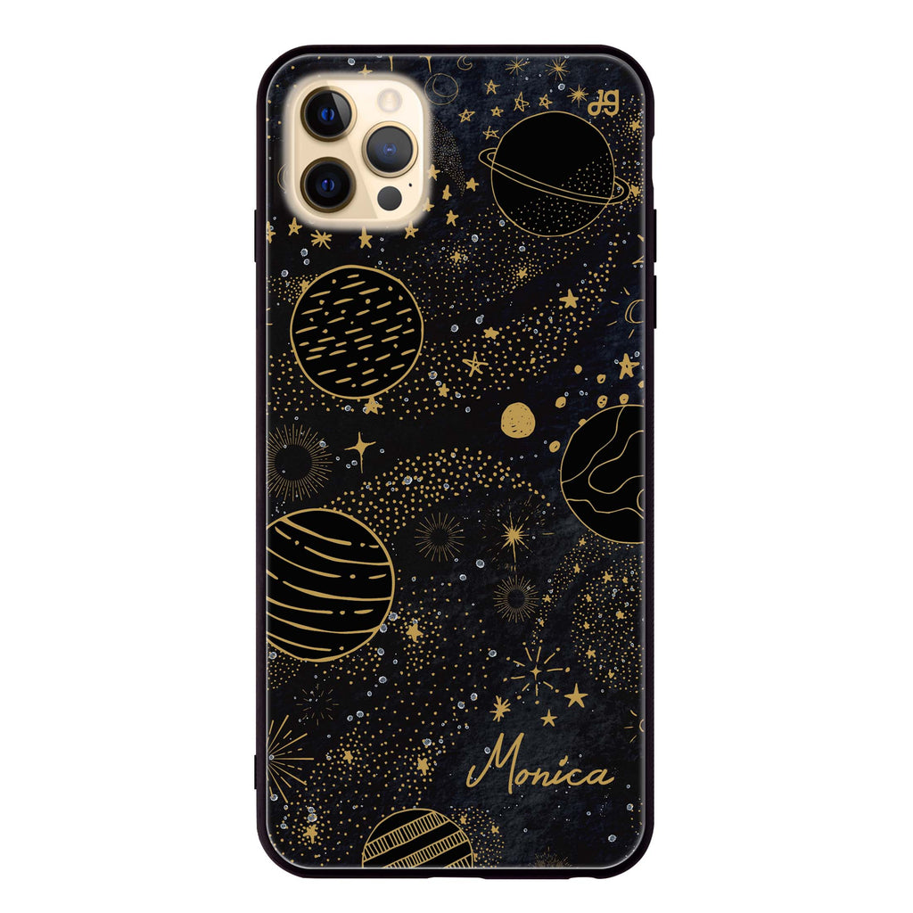 Golden Galaxy III iPhone 12 Pro Max Glass Case