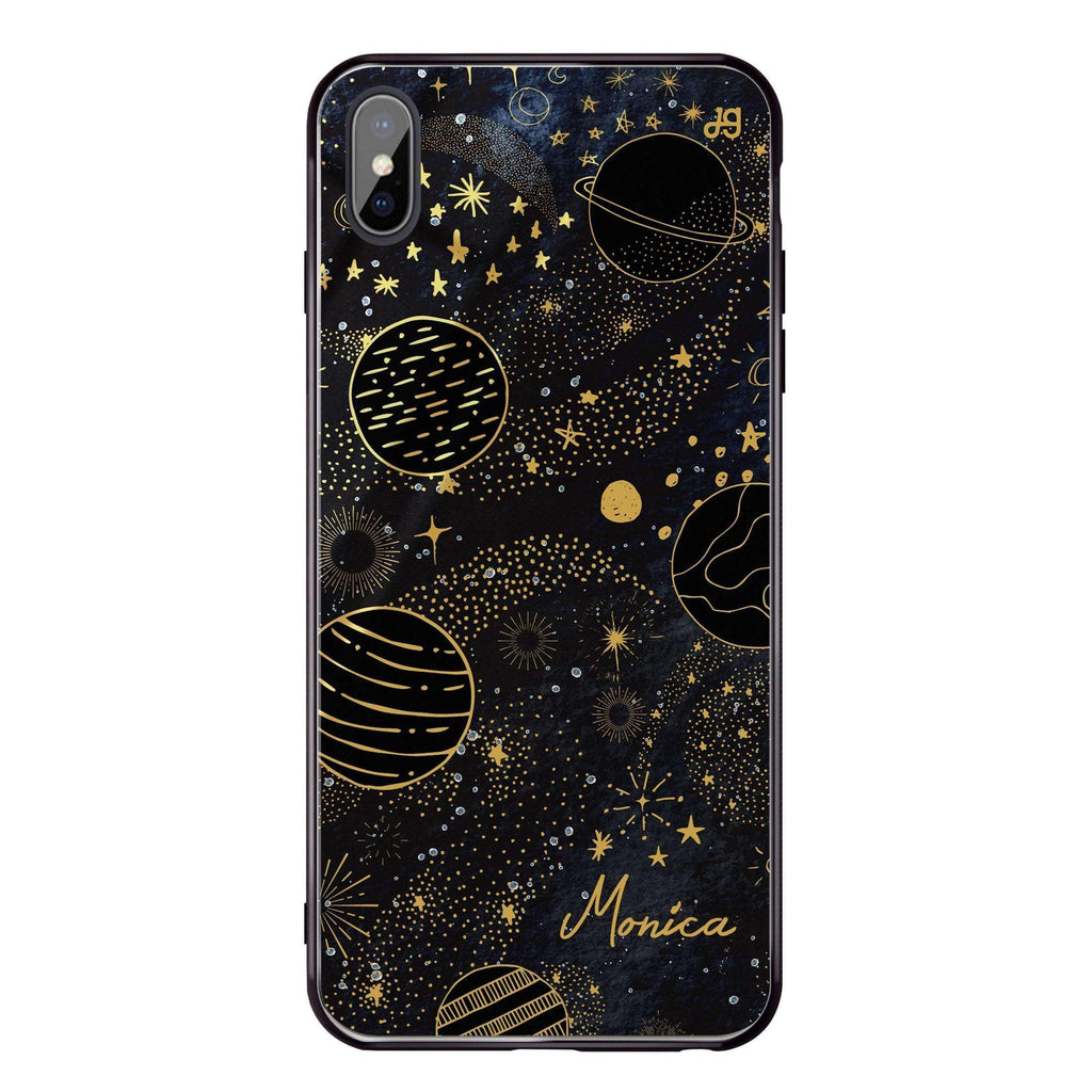 Golden Galaxy III iPhone XS Max Glass Case