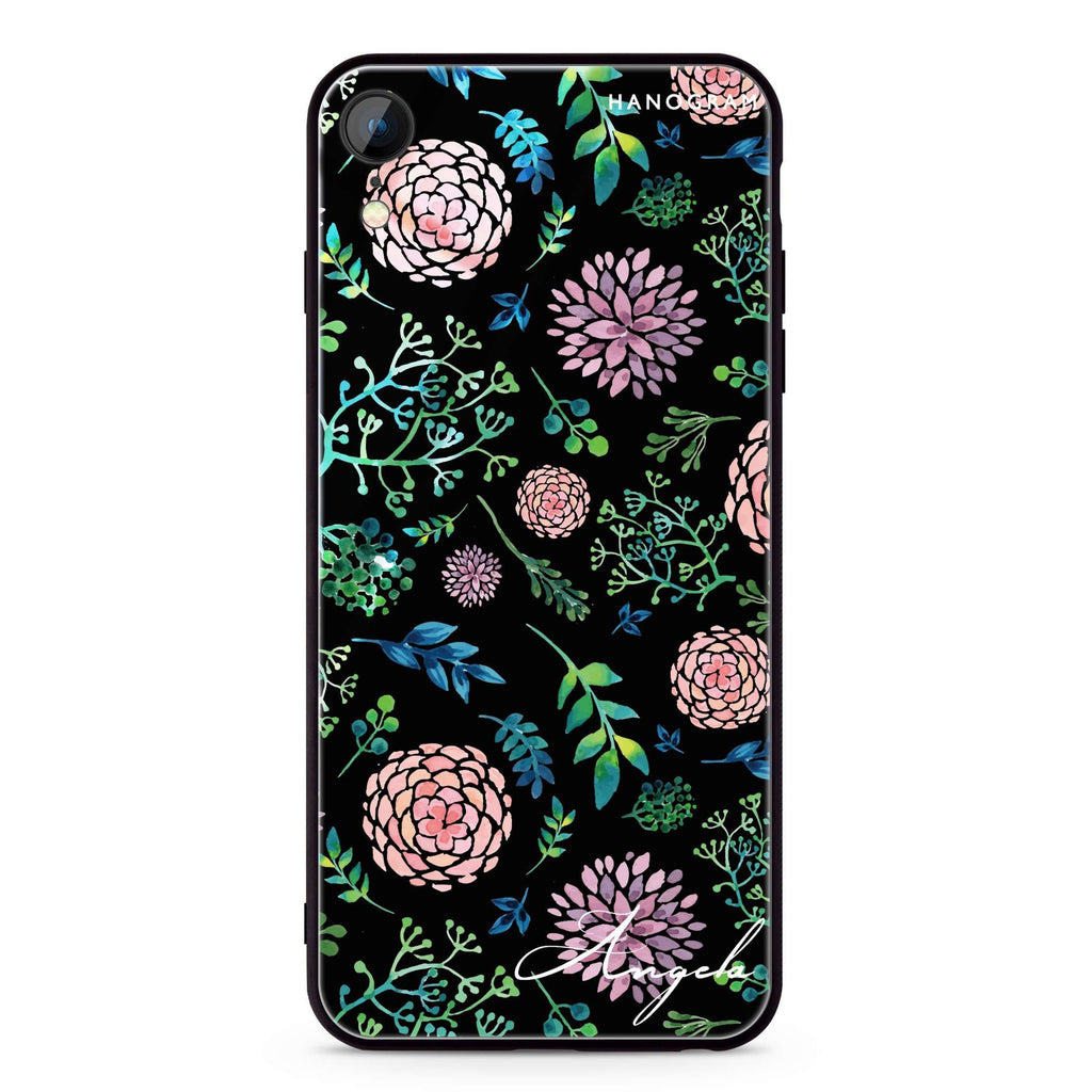 Paint Flower iPhone XR Glass Case