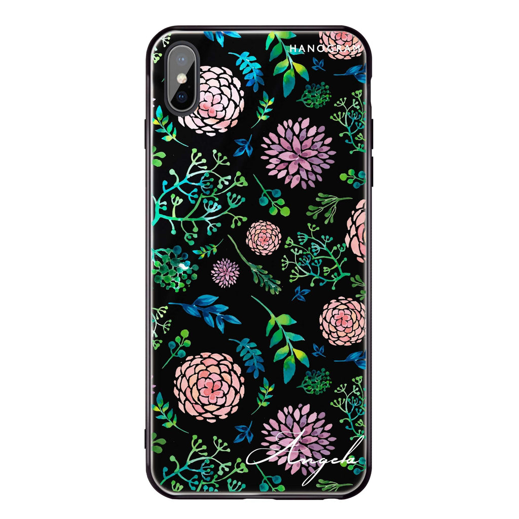 Paint Flower iPhone XS Max Glass Case