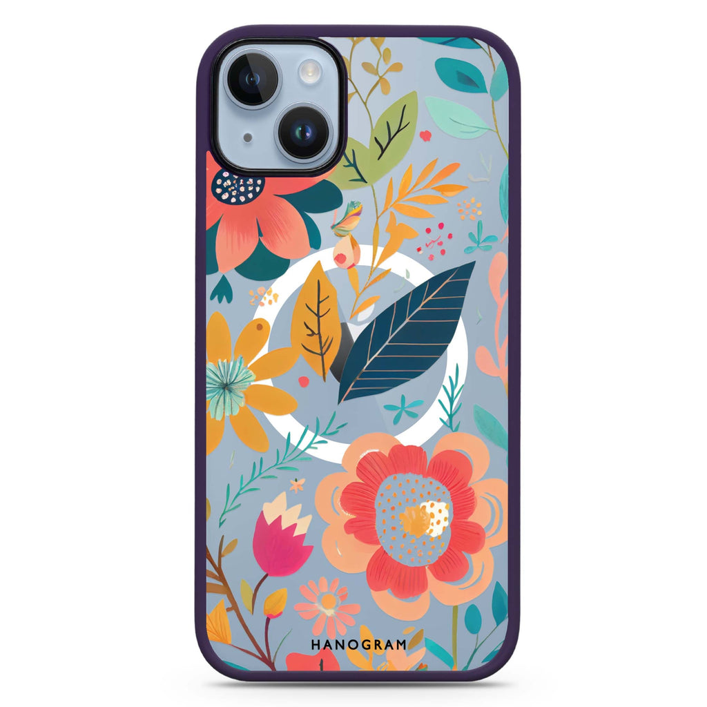 Pretty Florals iPhone 14 Plus MagSafe Compatible Impact Guard Bumper Case