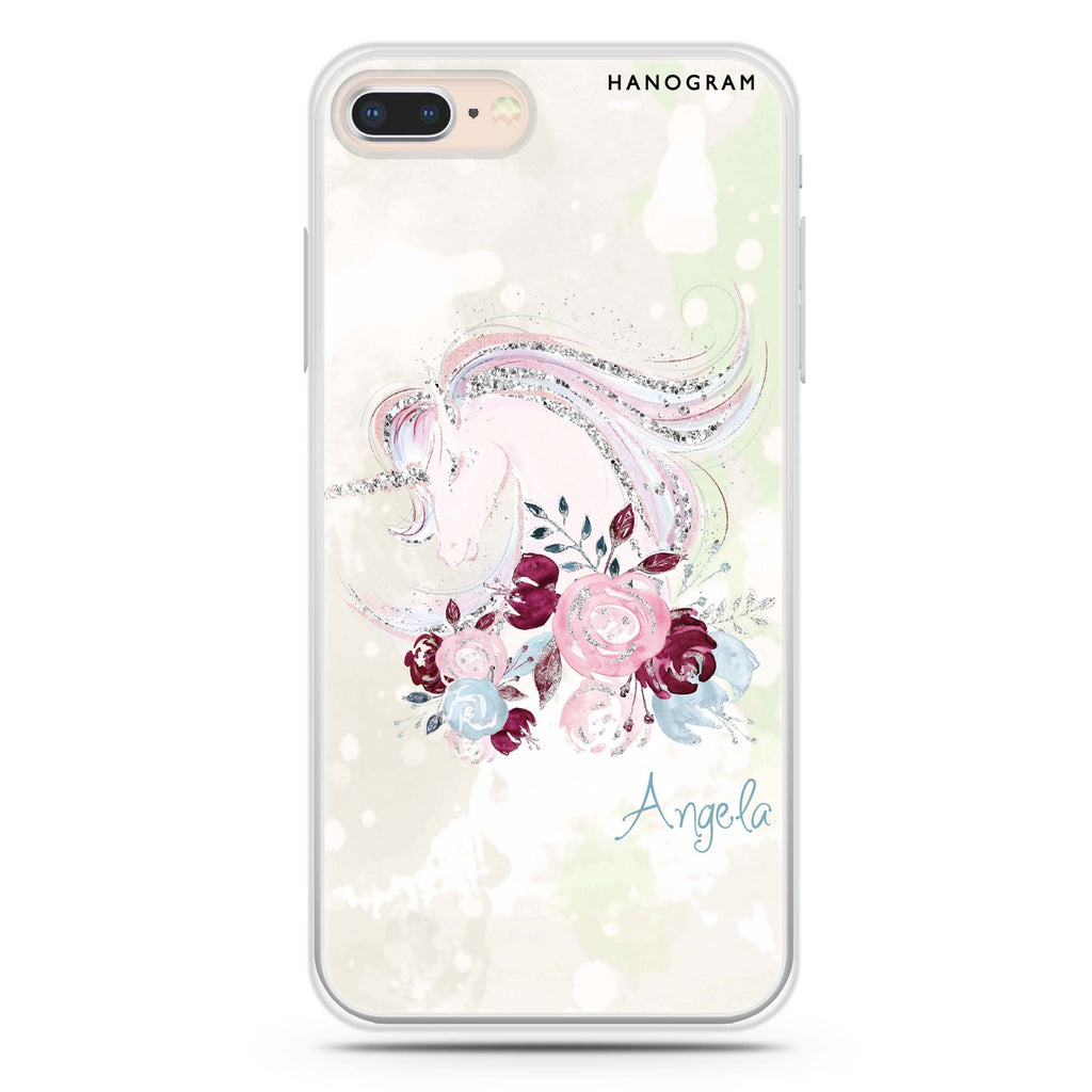 Unicorn & Floral iPhone 8 Ultra Clear Case
