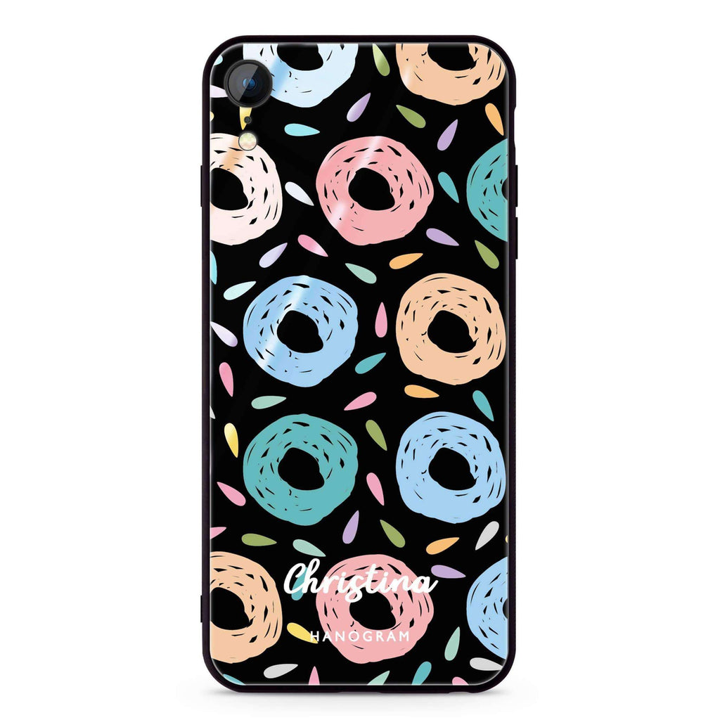 Artistic Donuts iPhone XR Glass Case