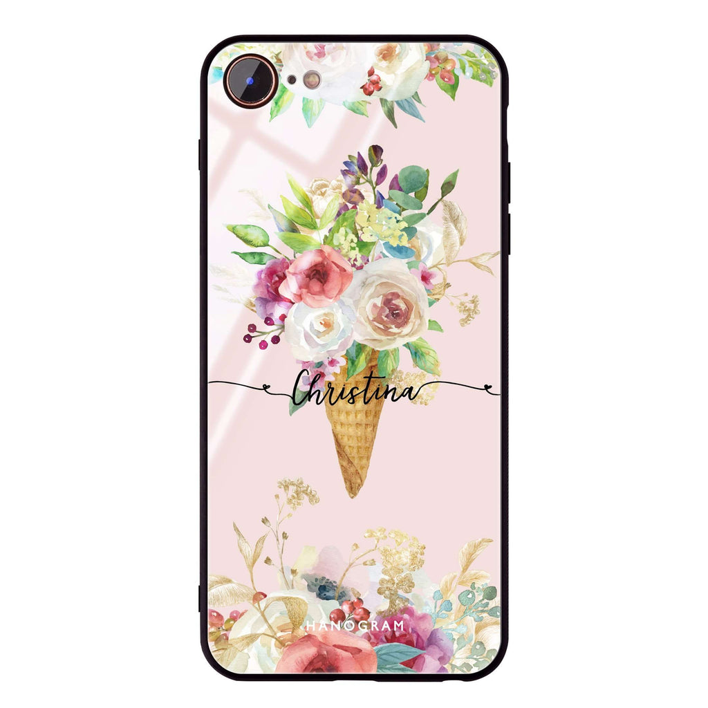 Ice cream floral iPhone 8 Glass Case