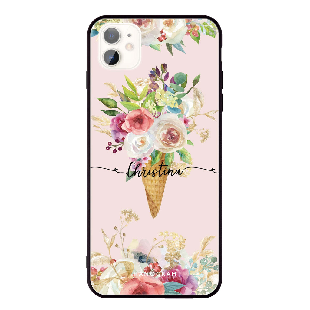 Ice cream floral iPhone 11 Glass Case