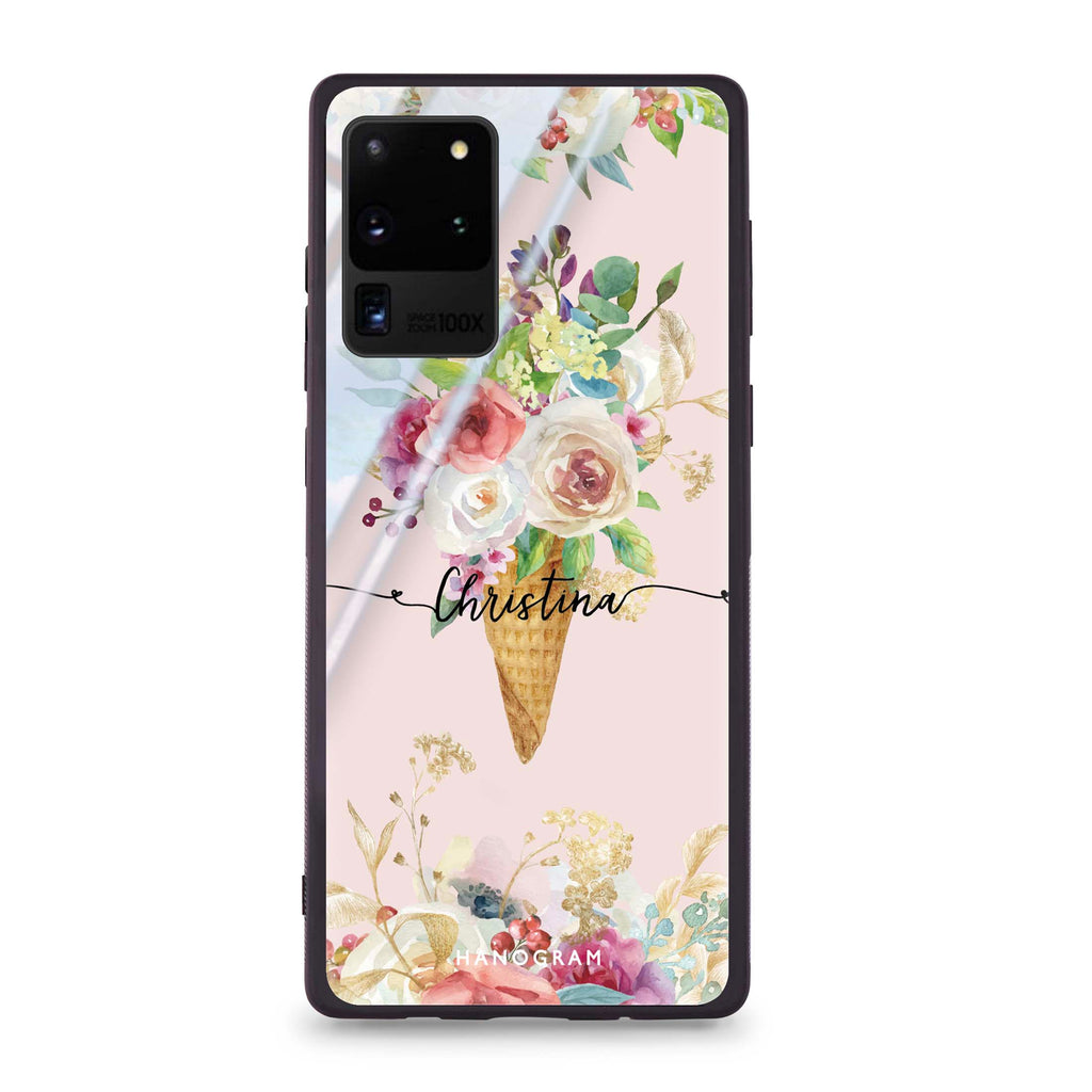 Ice cream floral Samsung S20 Ultra Glass Case