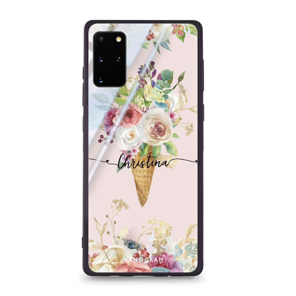 Ice cream floral Samsung S20 Glass Case