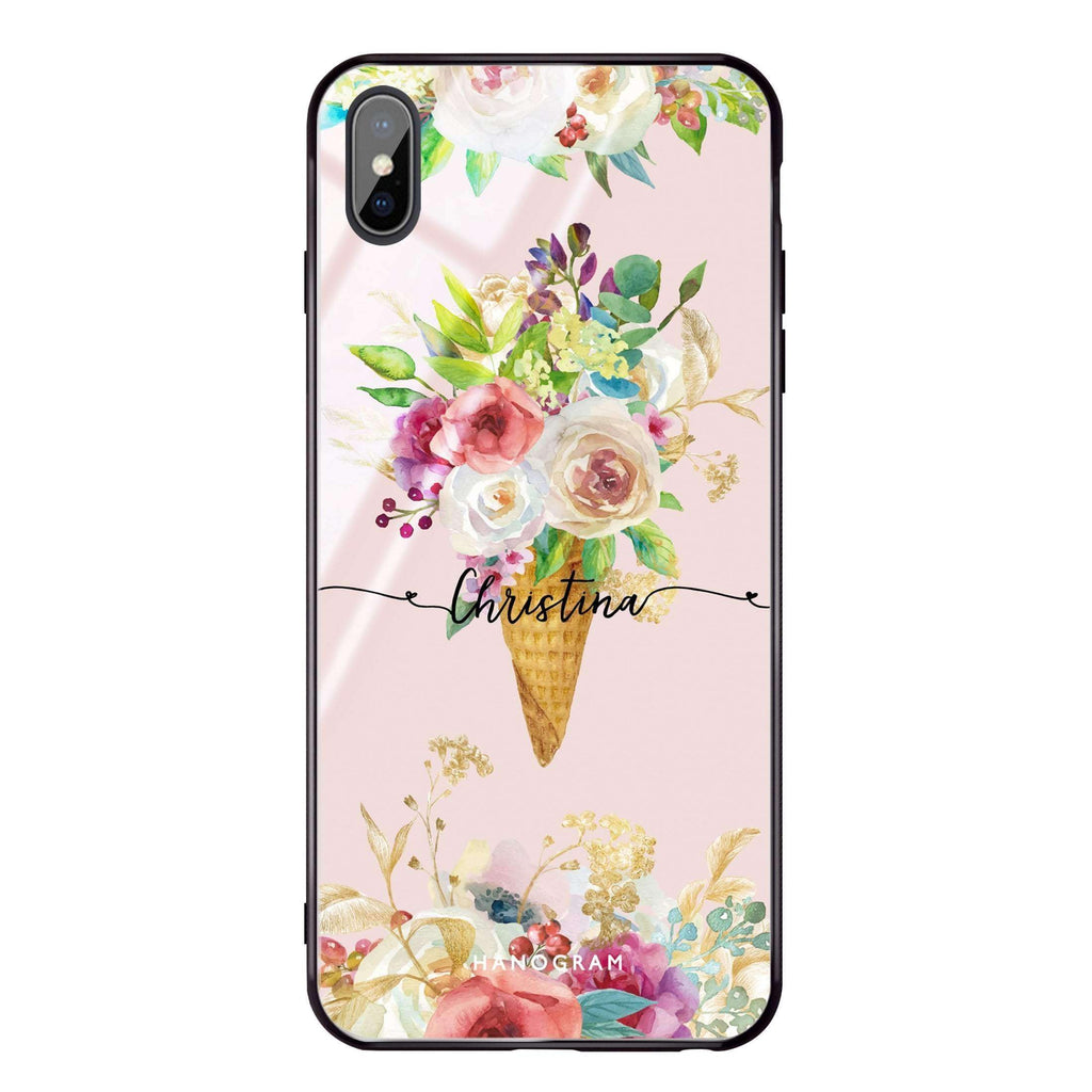 Ice cream floral iPhone XS Max Glass Case