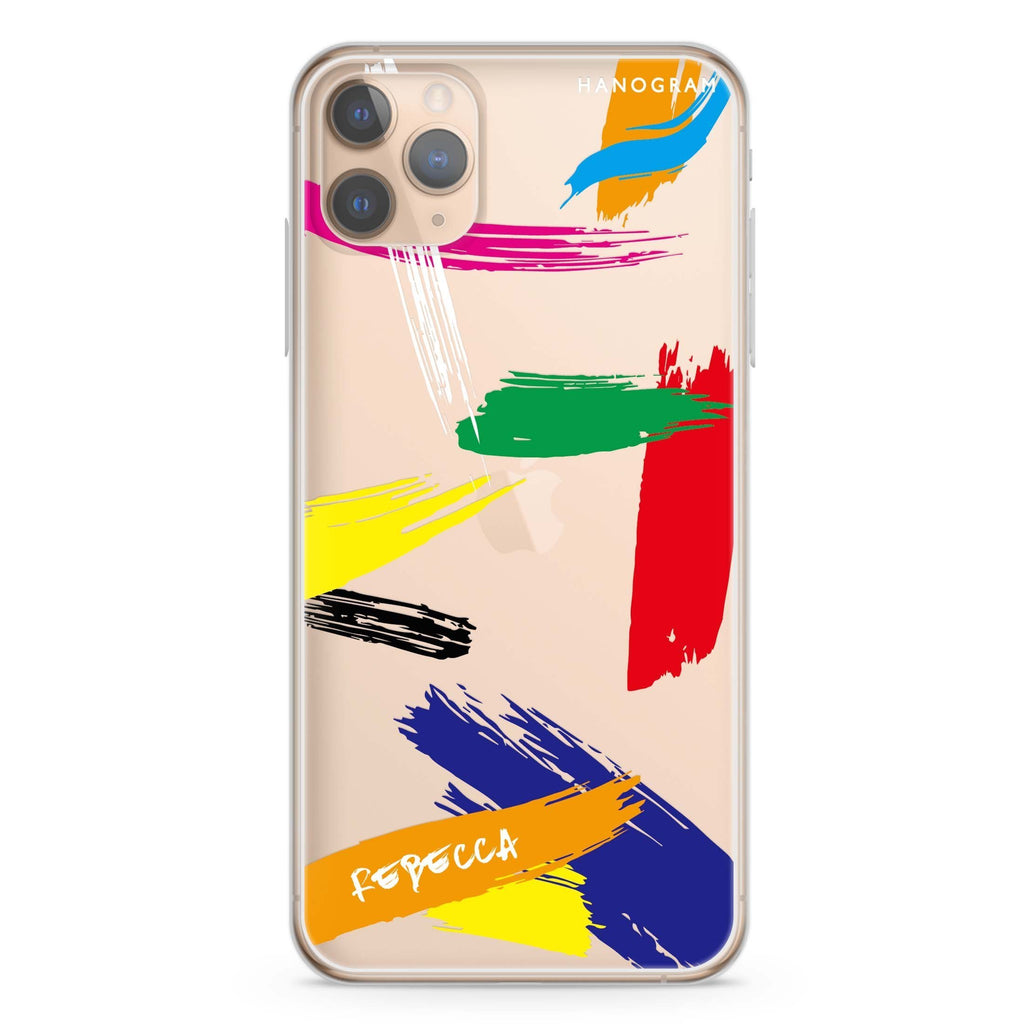 Brush Paint iPhone 11 Pro Max Ultra Clear Case
