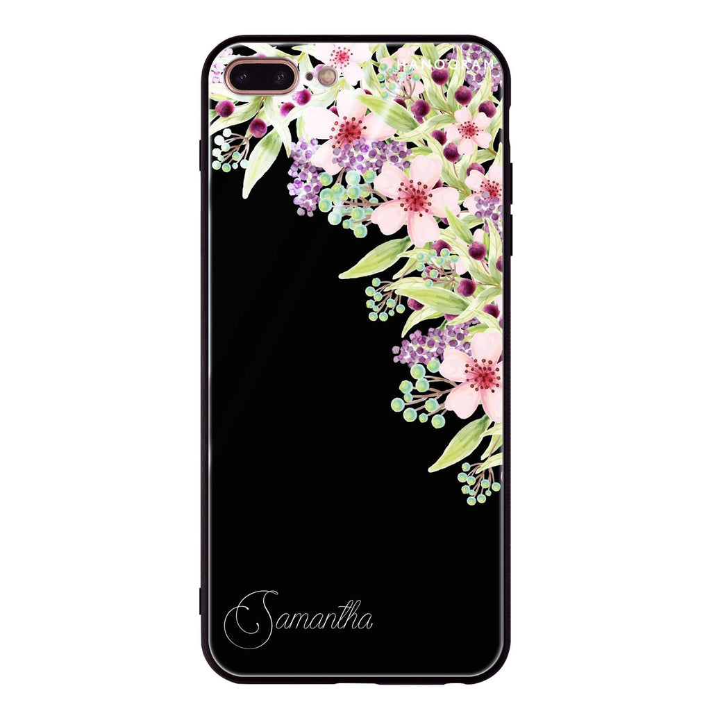 Pink Flowers iPhone 7 Plus Glass Case