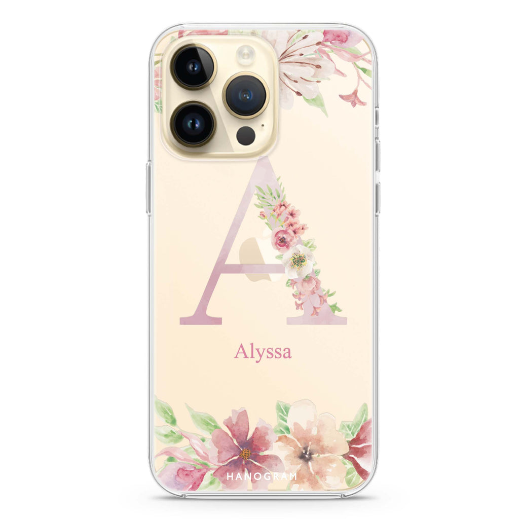 Monogram & Floral iPhone 14 Pro Max Ultra Clear Case