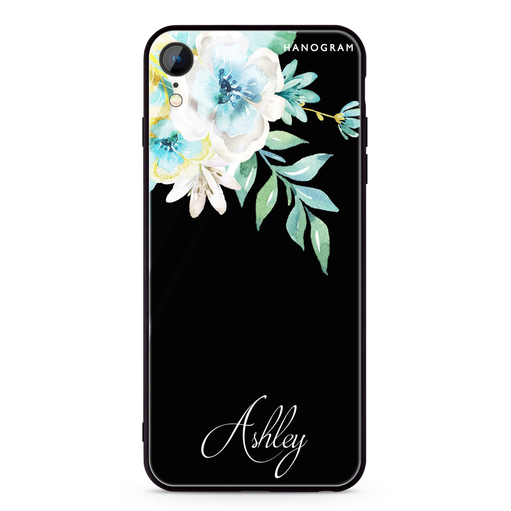 Watercolor Flowers iPhone XR Glass Case