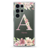 Monogram & Floral Samsung Galaxy S26/S25/S24/S23/S22 Ultra ultra clear case, transparent design, main view