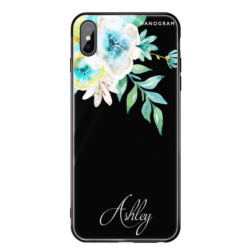 Watercolor Flowers iPhone XS Max Glass Case