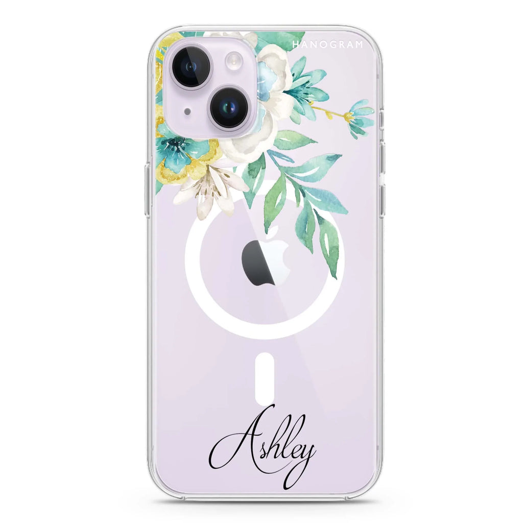 Watercolor Flowers iPhone 12 MagSafe Compatible Ultra Clear Case