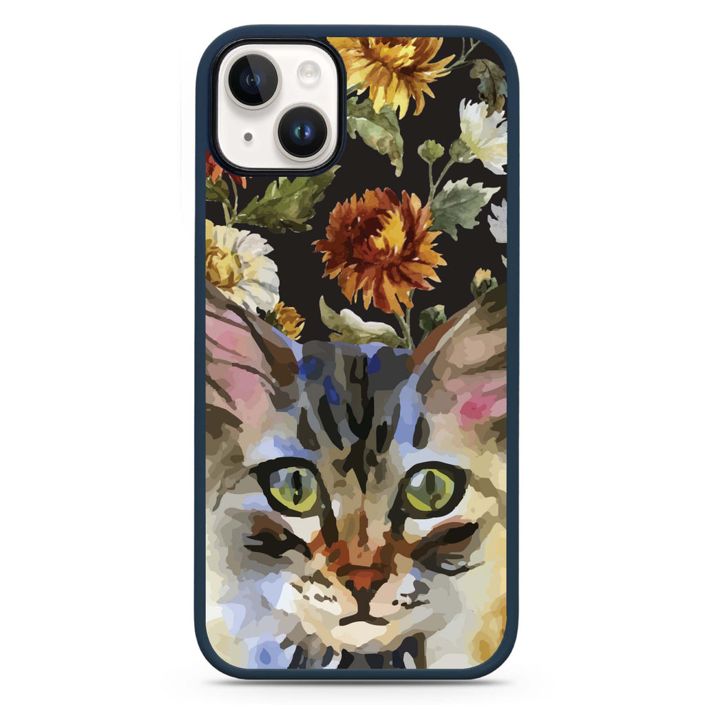 Watercolour Cat iPhone 14 Plus MagSafe Compatible Impact Guard Bumper Case