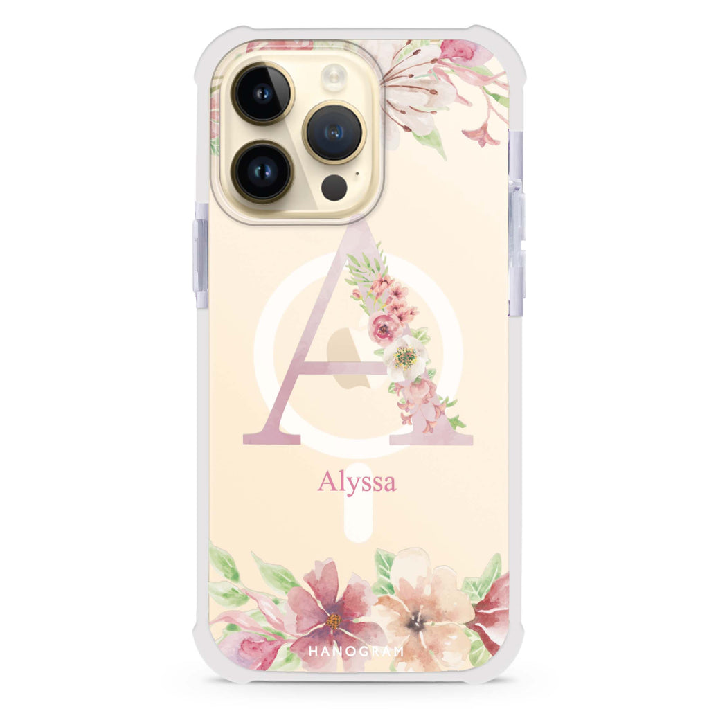 Monogram & Floral MagSafe Compatible Ultra Shockproof Case