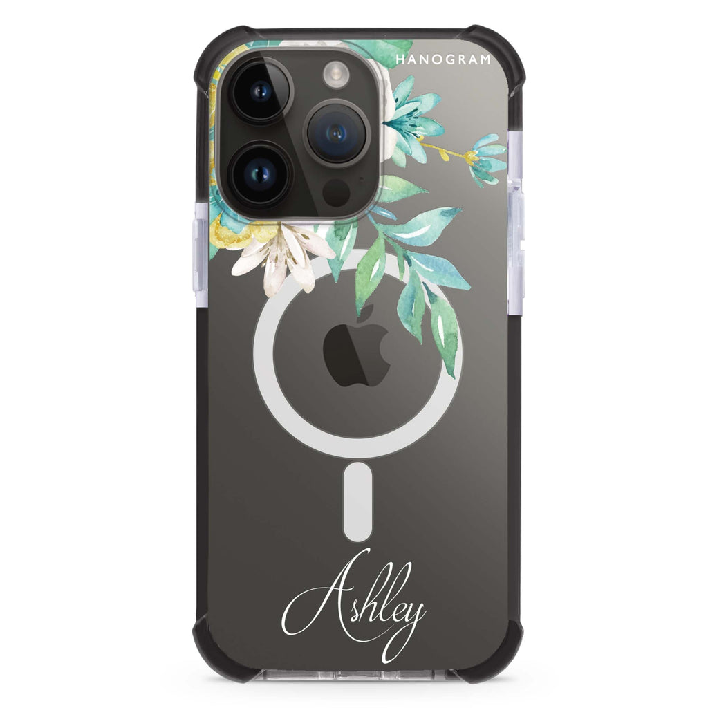 Watercolor Flowers MagSafe Compatible Ultra Shockproof Case