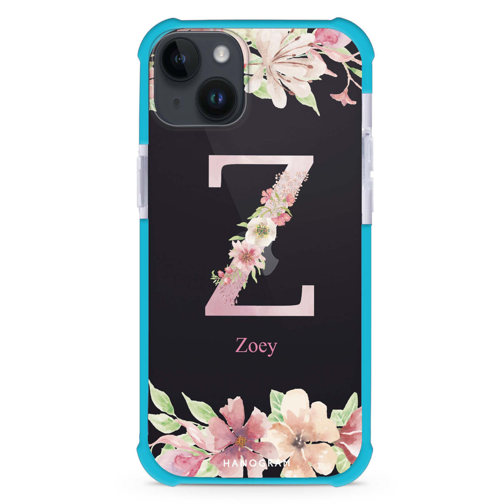 Monogram & Floral iPhone 14 Ultra Shockproof Case