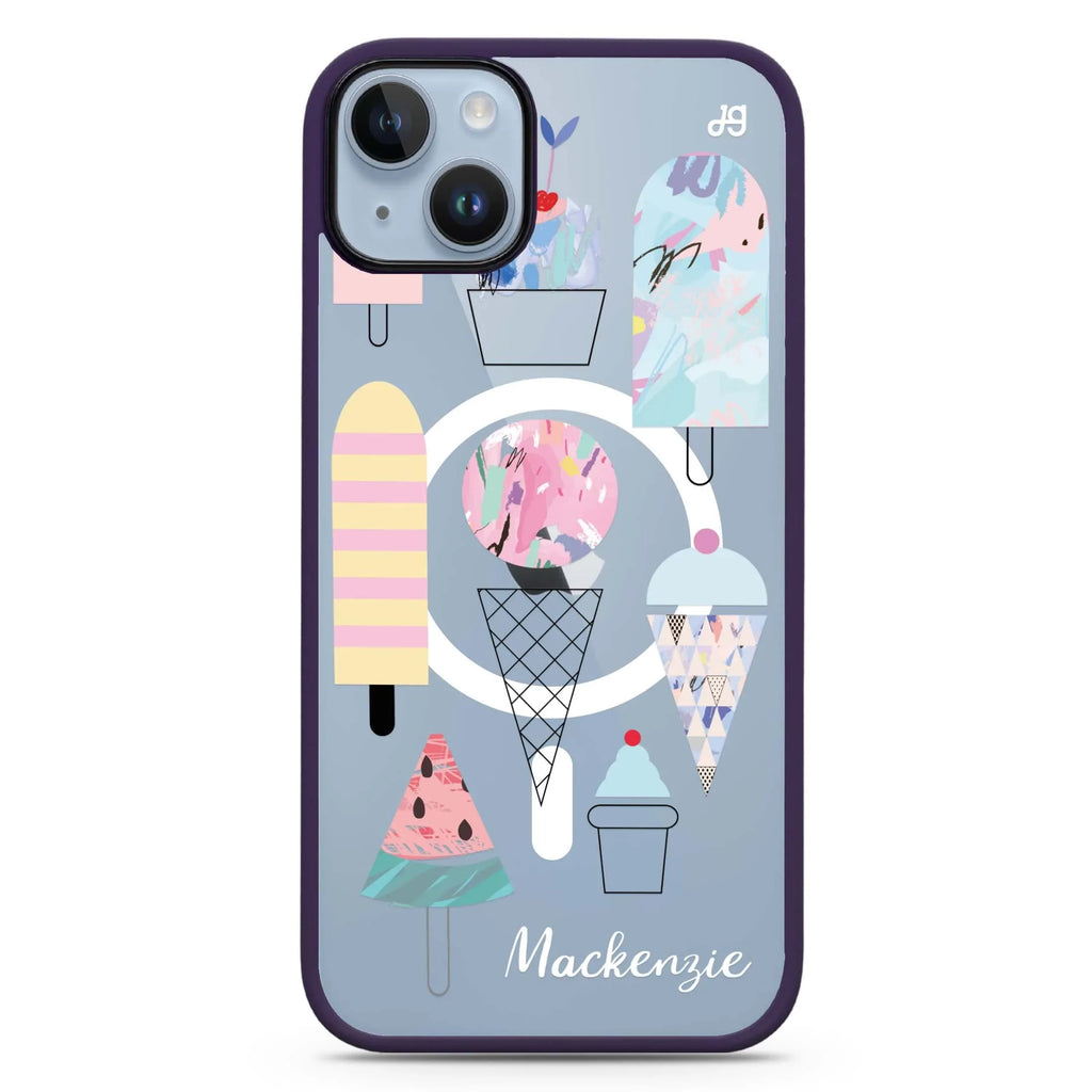 Artistic Ice cream II iPhone 14 Plus MagSafe Compatible Impact Guard Bumper Case