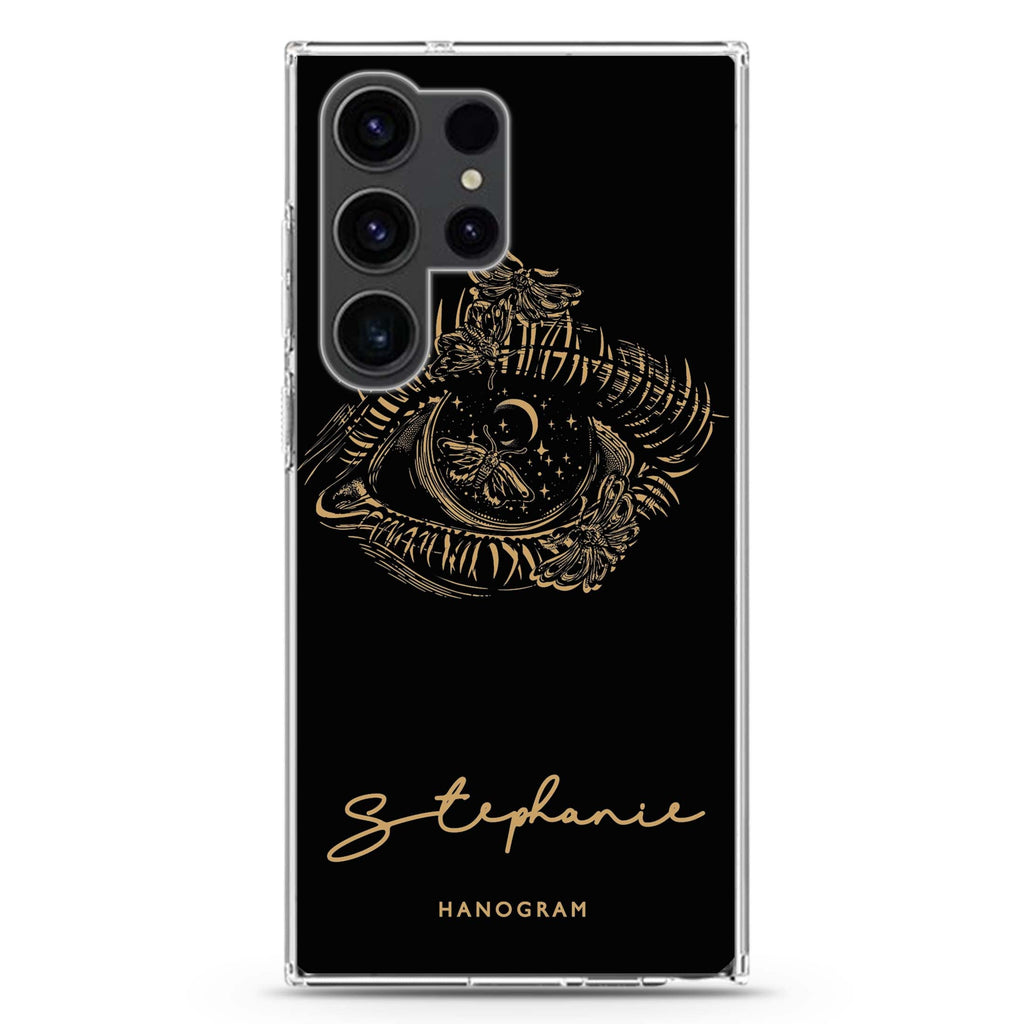 Impressive Eye II personalized name Samsung Galaxy S26/S25/S24/S23/S22 Ultra ultra clear case, transparent design, main view