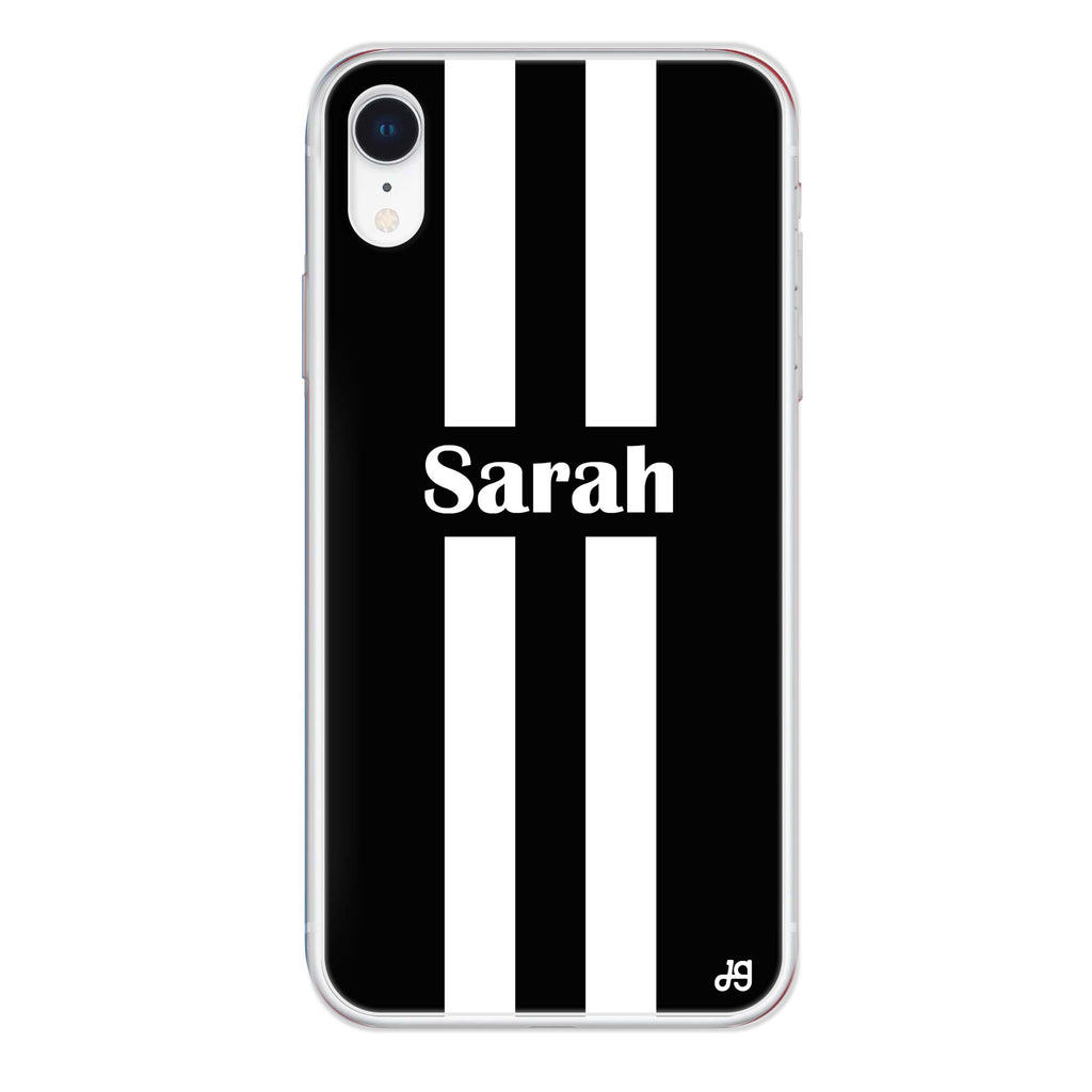 Black and white Stripes iPhone XR Ultra Clear Case